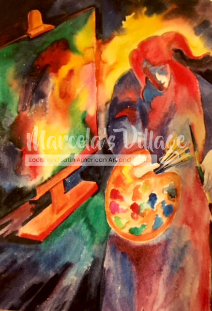 Harlequin Painting 22x30 Water color