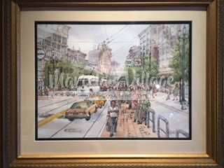 Market Street 16x20 Water color and Black Ink