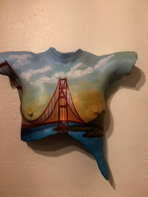 Golden Gate 18.5 x 18.5 Life castingmixed media FGR and oil painting