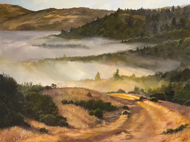 Morning Fog from top of Windy Hill oil on canvas 36x48 in